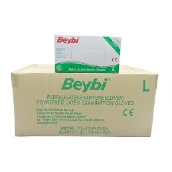 BEYBİ LATEKS PUDRALI MUAYENE ELDİVENİ -L- 1 PAKET