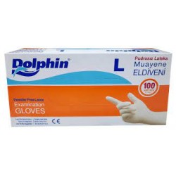 DOPLHİN PUDRASIZ LATEKS MUAYENE ELDİVENİ -L- 1 PAKET DOPLHİN PUDRASIZ LATEKS MUAYENE ELDİVENİ -L- 1 PAKET