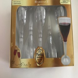 KRİSTAL MİKA AYAKLI ŞARAP BARDAĞI 10 LU ŞEFFAF