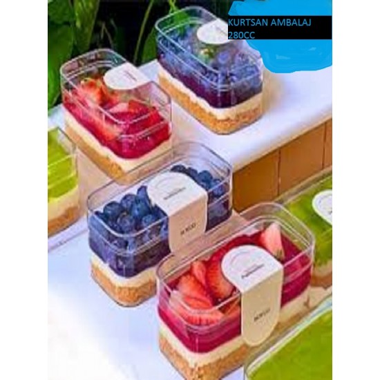 KRİSTAL MİKA ŞEFFAF TATLI VEYA TİRAMİSU KABI 280CC KAPAKLI KRİSTAL MİKA ŞEFFAF TATLI VEYA TİRAMİSU KABI 280CC KAPAKLI