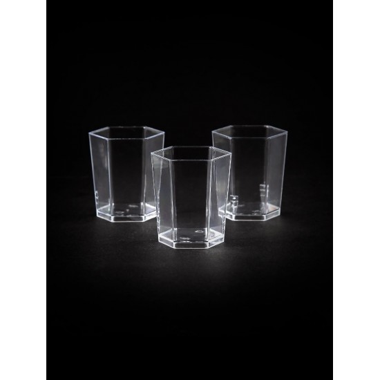 Plastik Kristal Altıgen Kap 50cc - 50 Adet (1 Paket)