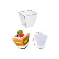 Kristal Mika Plastik 120 Cc Kübik Kapaklı Kase 24 adet Kristal Mika Plastik 120 Cc Kübik Kapaklı Kase 24 adet